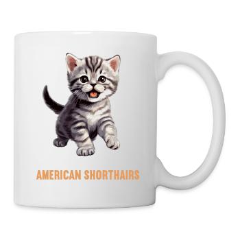 Chat Chats American Shorthair - Mug blanc - blanc - Droite