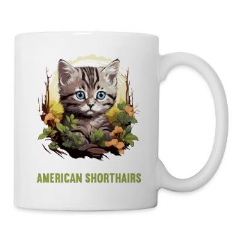 Chat Chats American Shorthair - Mug blanc - blanc - Droite