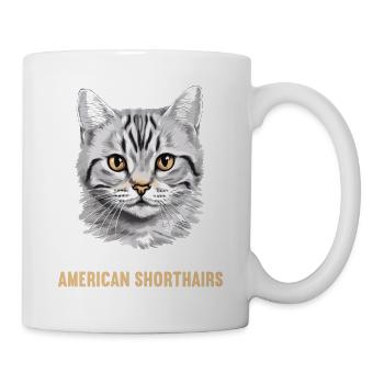 Chat Chats American Shorthair - Mug blanc - blanc - Droite