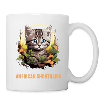 Chat Chats American Shorthair - Mug blanc - blanc - Droite
