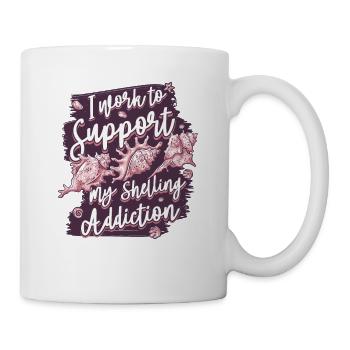Travailler pour soutenir la dépendance aux bombardements Coquillage Coquillage - Mug blanc - blanc - Droite