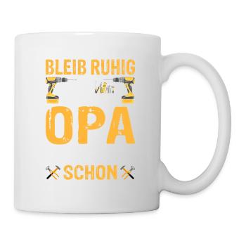 Opa Handwerker Geburtstag Spruch Shirt - Tasse - Weiß - Rechts