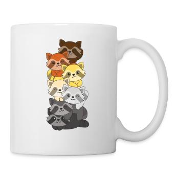 Bear Brotherhood Flag Pride LGBTQ süße Waschbär - Tasse - Weiß - Rechts