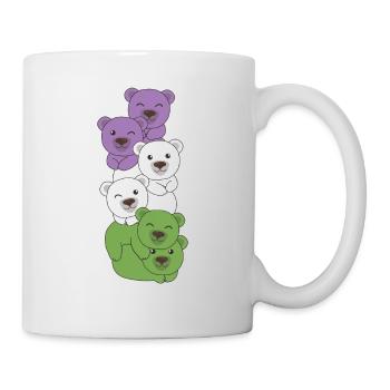 Genderqueer Drapeau Fierté LGBTQ Ours mignon - Mug blanc - blanc - Droite