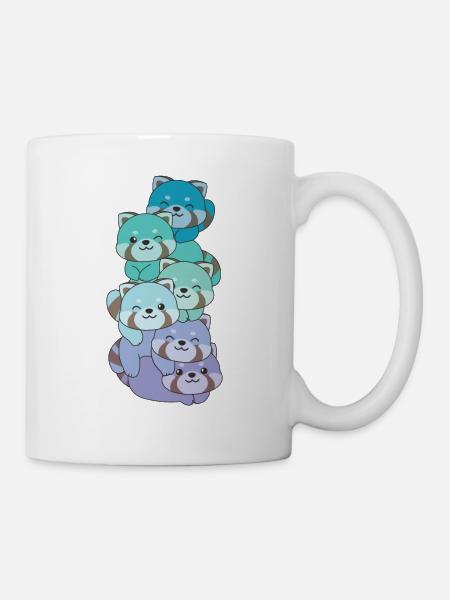 Neptunic Flag Pride LGBTQ süßer Roter Panda Stapel - Tasse - Weiß