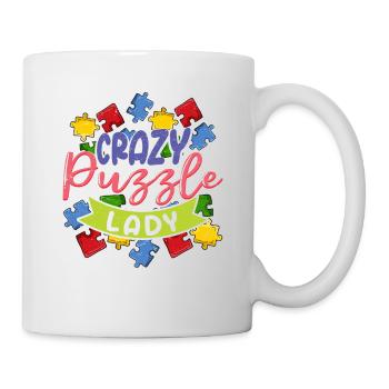 Crazy Puzzle Lady Jigsaw Puzzle Piece - Mug - white - Right