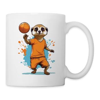Meerkat handball player streetwear style - Mug - white - Right