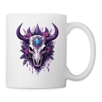 Bull Skull Spiritual Mandala Feather Dream Catcher - Mug - white - Right