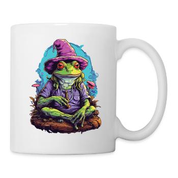 Frosch Psychedelic Art Wald Pilze Musik Festival - Tasse - Weiß - Rechts