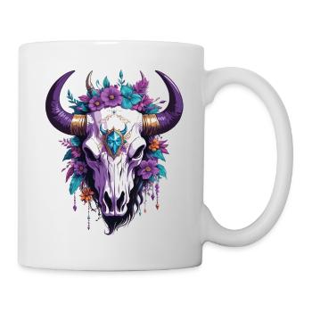Spirituelles Mandala Totemtier Skull Design - Tasse - Weiß - Rechts