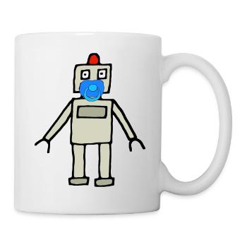 Bébé robot avec tétine - Mug blanc - blanc - Droite