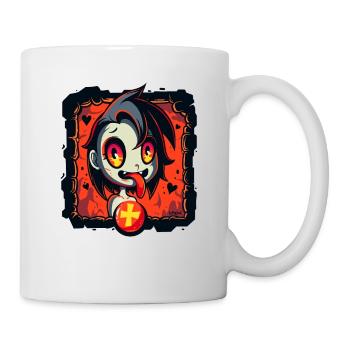 Naughty cartoon anime girl in hell - Mug - white - Right