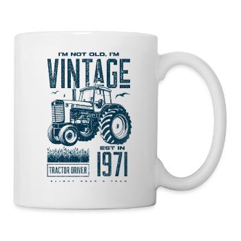 Vintage Traktor Landwirt Geburtstag geboren 1971 - Tasse - Weiß - Rechts