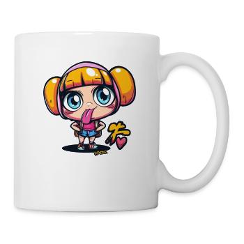 Naughty Cartoon Anime Girl Illustration - Mug - white - Right