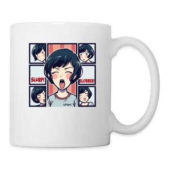 Anime girl trained to slurp ramen noodles - Mug - white - Right