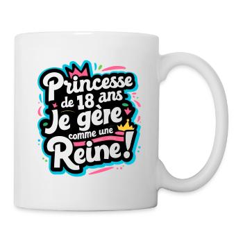 Jeune Princesse de 18 ans - Maîtrise Royale - Mug blanc - blanc - Droite