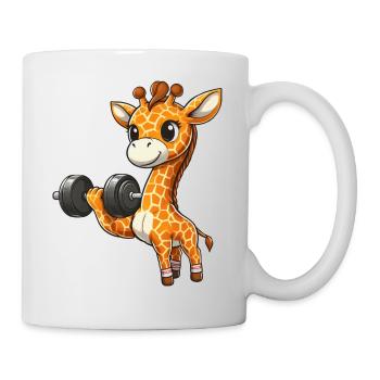 Séance d’entraînement de développé couché girafe - Mug blanc - blanc - Droite