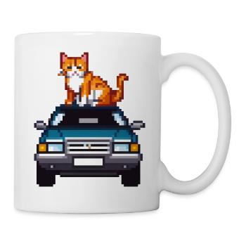 Cat Commander Roadtrip - Tasse - Weiß - Rechts