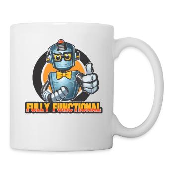 Robot avec noeud papillon et lunettes pouces levés Tee Design - Mug blanc - blanc - Droite