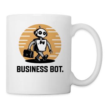 Robot avec noeud papillon et mallette - Business Bot Art - Mug blanc - blanc - Droite