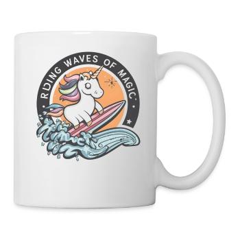 Unicorn Surfing: Riding Waves of Magic! Art Design - Mug - white - Right