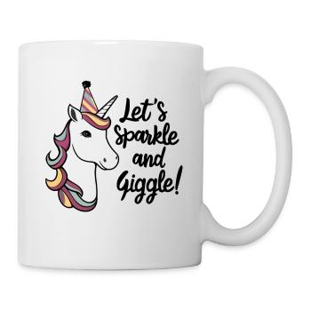 Einhorn Partyhut - Lass uns funkeln und kichern! Kunst - Tasse - Weiß - Rechts