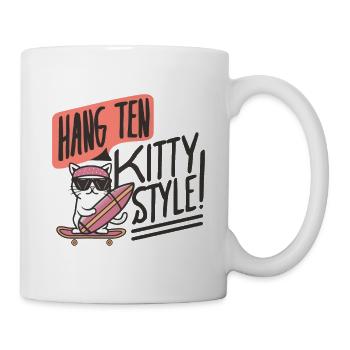 KATZE. SKATE-BRETT. SURFEN - Tasse - Weiß - Rechts