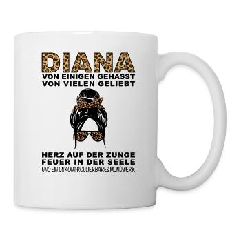 Diana Gehasst Geliebt Großes Mundwerk - Tasse - Weiß - Rechts