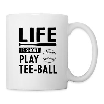 La vie est un jeu court Tee-ball - Mug blanc - blanc - Droite