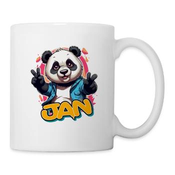 JAN - Schöner Jungen Name mit Coolem Panda - Tasse - Weiß - Rechts