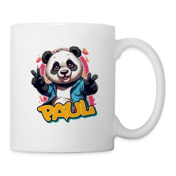 PAUL - Beau nom de garçon avec Cool Panda - Mug blanc - blanc - Droite
