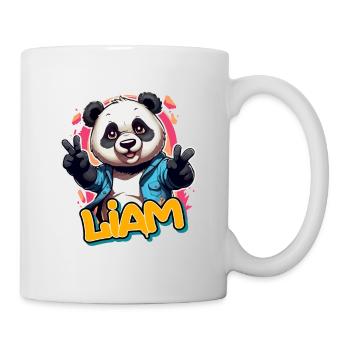 LIAM - Schöner Jungen Name mit Coolem Panda - Tasse - Weiß - Rechts