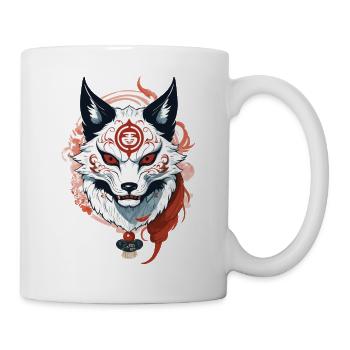 Kitsune Fox Spirit Aesthetic Yokai Vintage Japan - Mug - white - Right