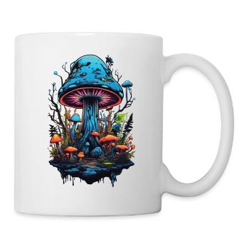 Vibrant Colors Forest Mushrooms Psychedelic Goa Trance - Mug - white - Right