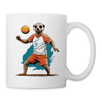 Erdmännchen Handballspieler Streetwear Stil - Tasse - Weiß - Rechts