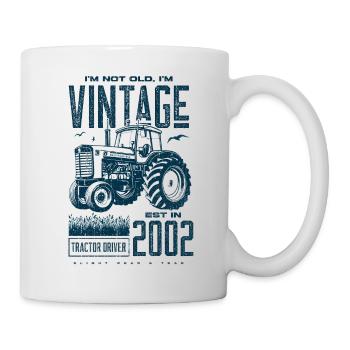 Vintage Tractor Farmer Birthday Born In 2002 - Mug - white - Right