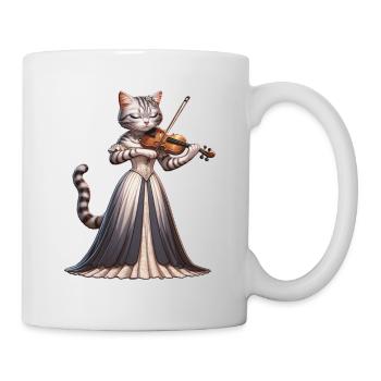Violin Katze Violinistin - Tasse - Weiß - Rechts