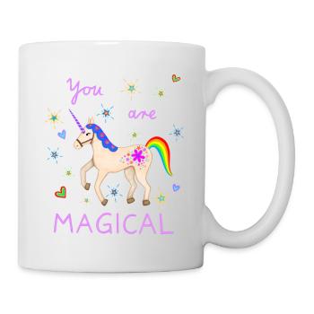 Licorne mignonne Licornes magiques Rainbow Girl - Mug blanc - blanc - Droite