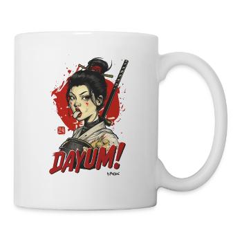 Dayum! Eine Samurai-Geisha Anime-Girl-Kriegerin - Tasse - Weiß - Rechts