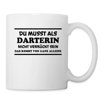 Darterin Spruch Dartspielerin Darterin Geschenk - Tasse - Weiß - Rechts