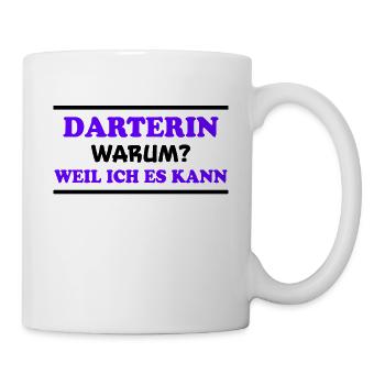 Darterin Spruch Dartspielerin Darterin Geschenk - Tasse - Weiß - Rechts