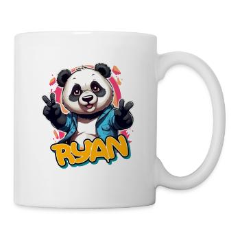RYAN - Beau nom de garçon avec Cool Panda - Mug blanc - blanc - Droite