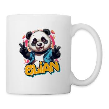 ELIAN - Beau nom de garçon avec Cool Panda - Mug blanc - blanc - Droite