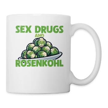 Sex Drugs and Brussels Sprouts Eating Vegetables - Mug - white - Right