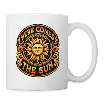Hier kommt die Sonne Vintage Sonne Inspirierend - Tasse - Weiß - Rechts