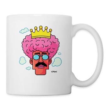 Dessin animé d’un roi des cheveux afro cool - Mug blanc - blanc - Droite