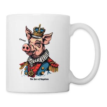 Königliches Schwein mit Krone: Majestätisches Oink - Tasse - Weiß - Rechts