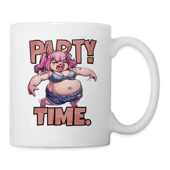 Letting the pig out party time and disco party pig - Mug - white - Right