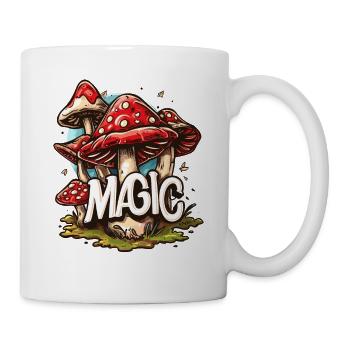 Die magischen Waldpilze, Magie der Pilze - Tasse - Weiß - Rechts