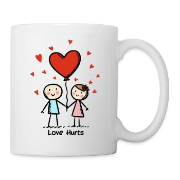 Strichmännchen Liebespaar Pärchen Valentinstag - Tasse - Weiß - Rechts